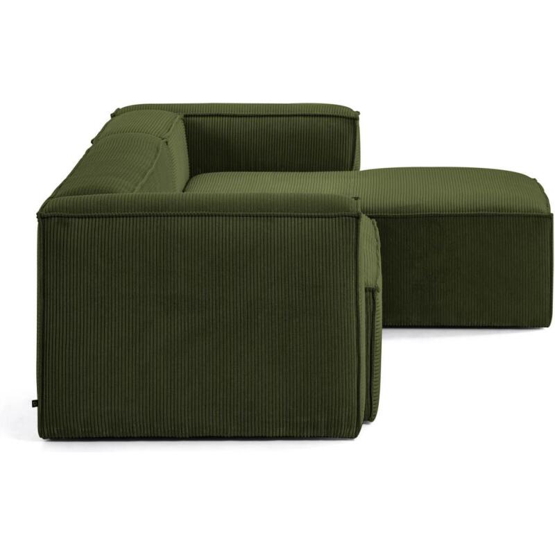 Canapé Blok 4 places méridienne droite vert 330 cm