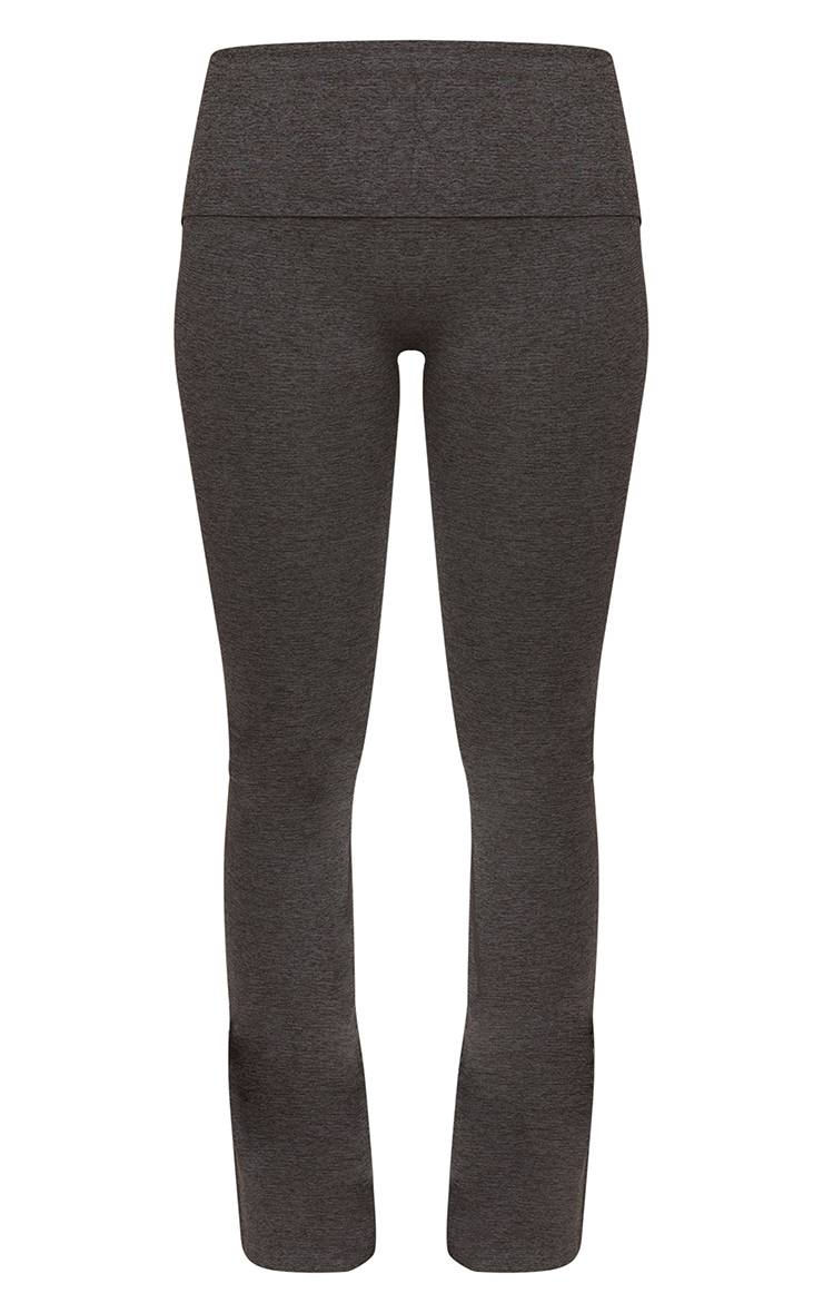 Charbon Pantalon De Yoga Sans Couture Chiné À Taille Repliable