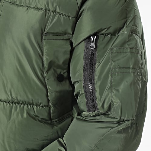 Doudoune Capuche Longue Vert Kaki