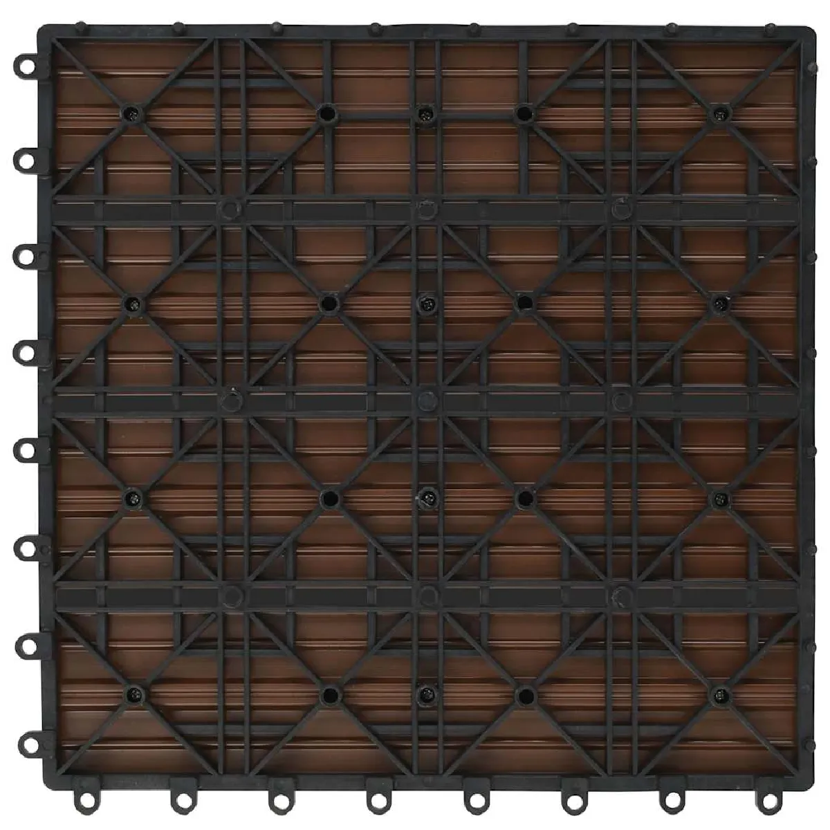 vidaXL Carreaux de terrasse WPC 1 m² Marron