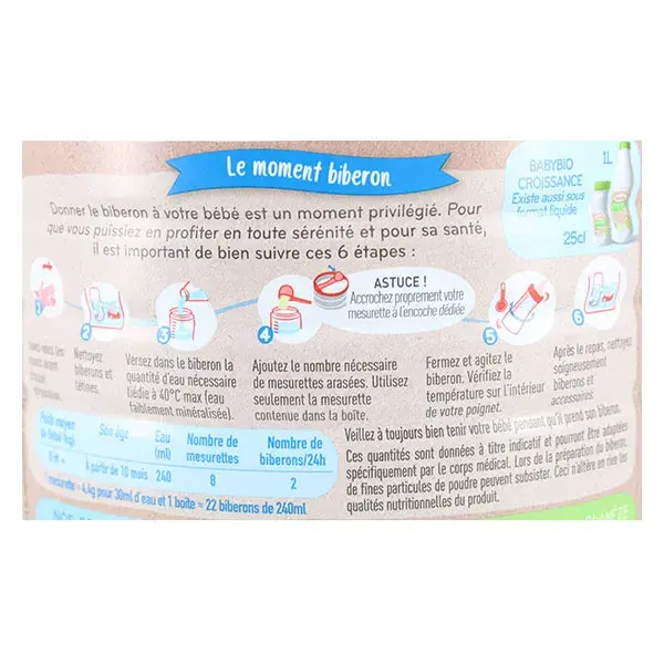 Babybio Primea Leite Infantil Orgânico 3ª Etapa 800g