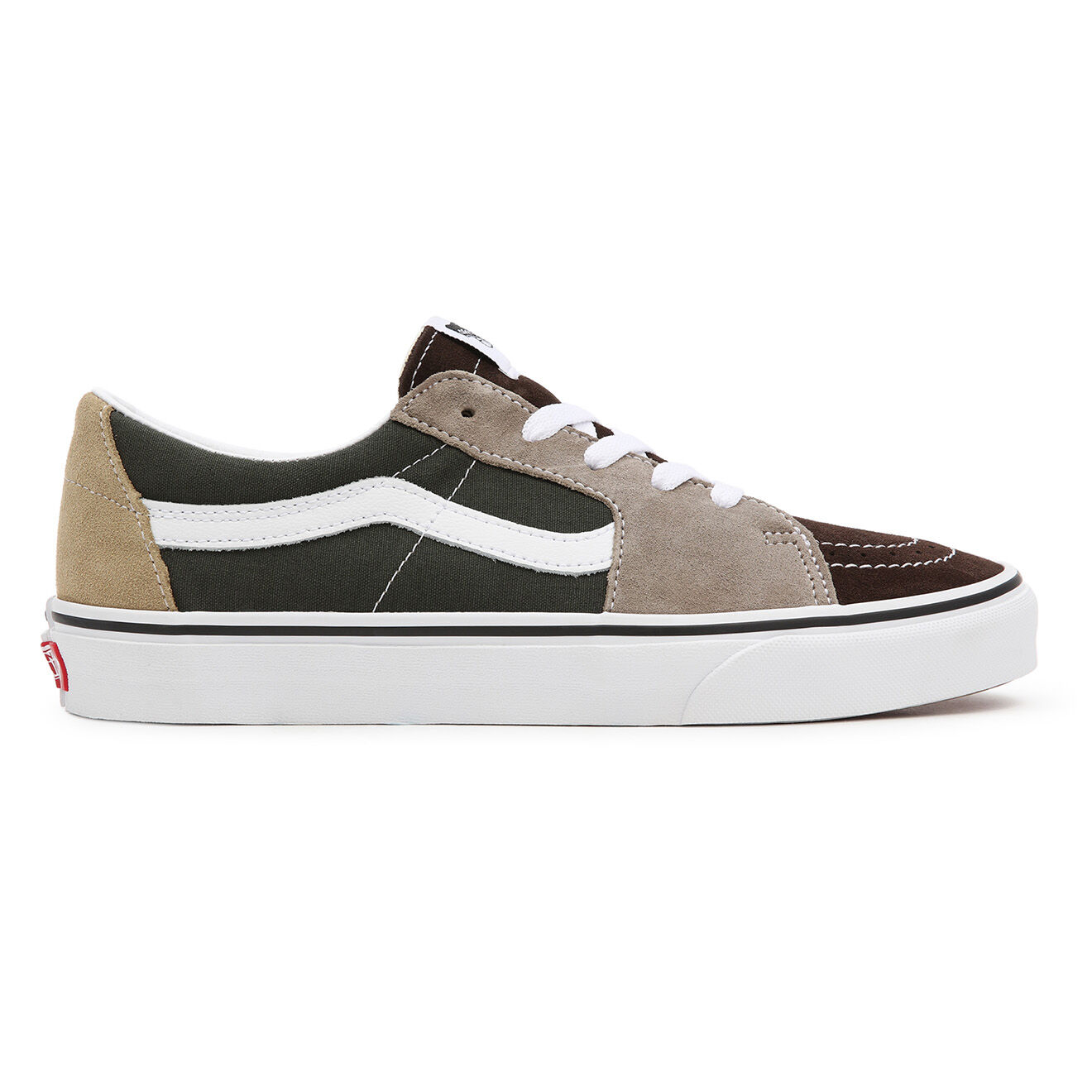 Vans Sneakers en Velours de Cuir & Textile SK8-Low color block beige/marron