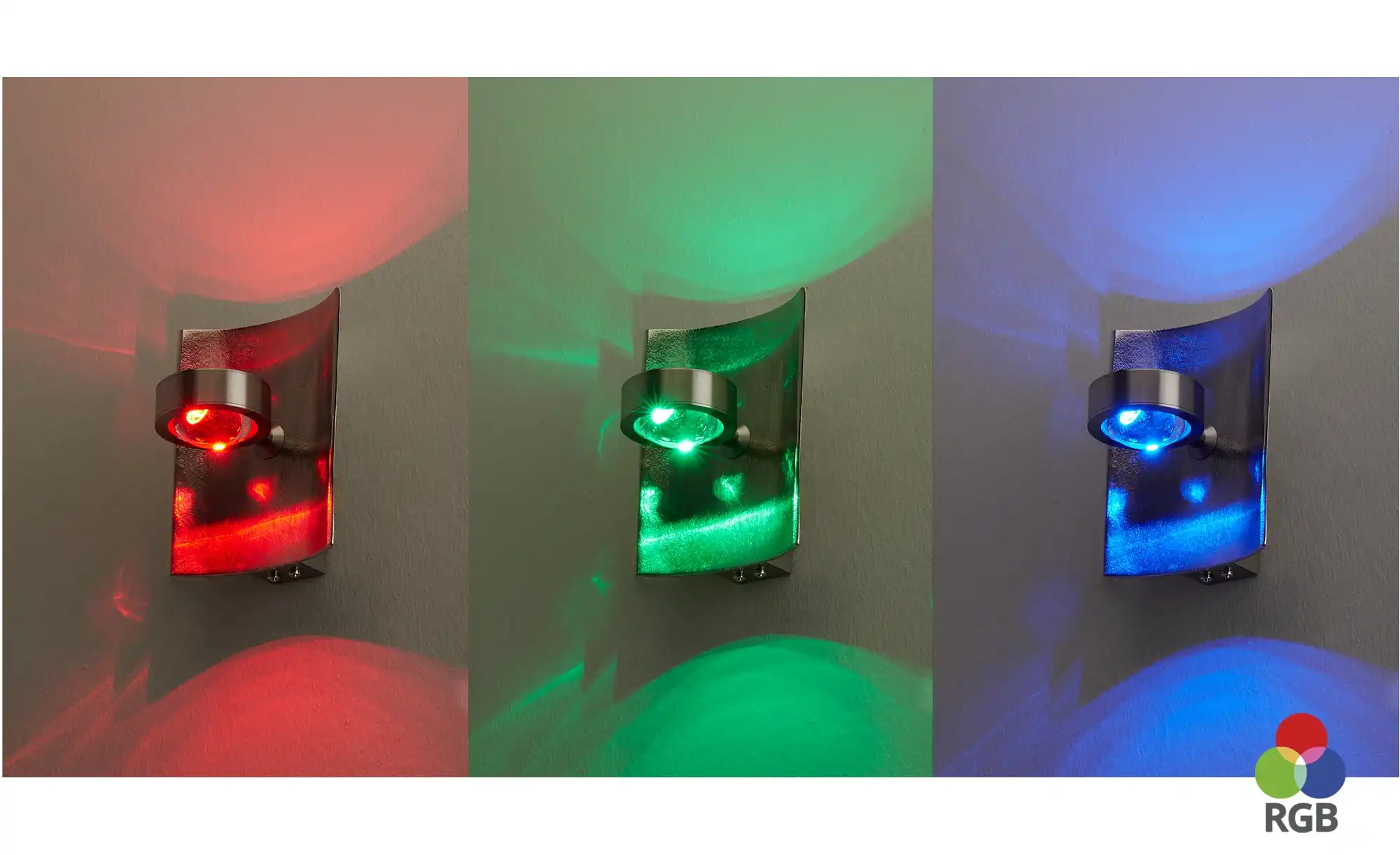 Fischer-Honsel LED-Wandleuchte, Nickel-antik mit RGB
