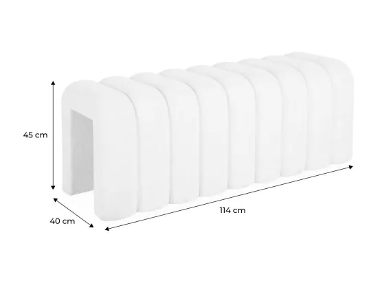 Banc. bout de lit blanc contemporain en tissu