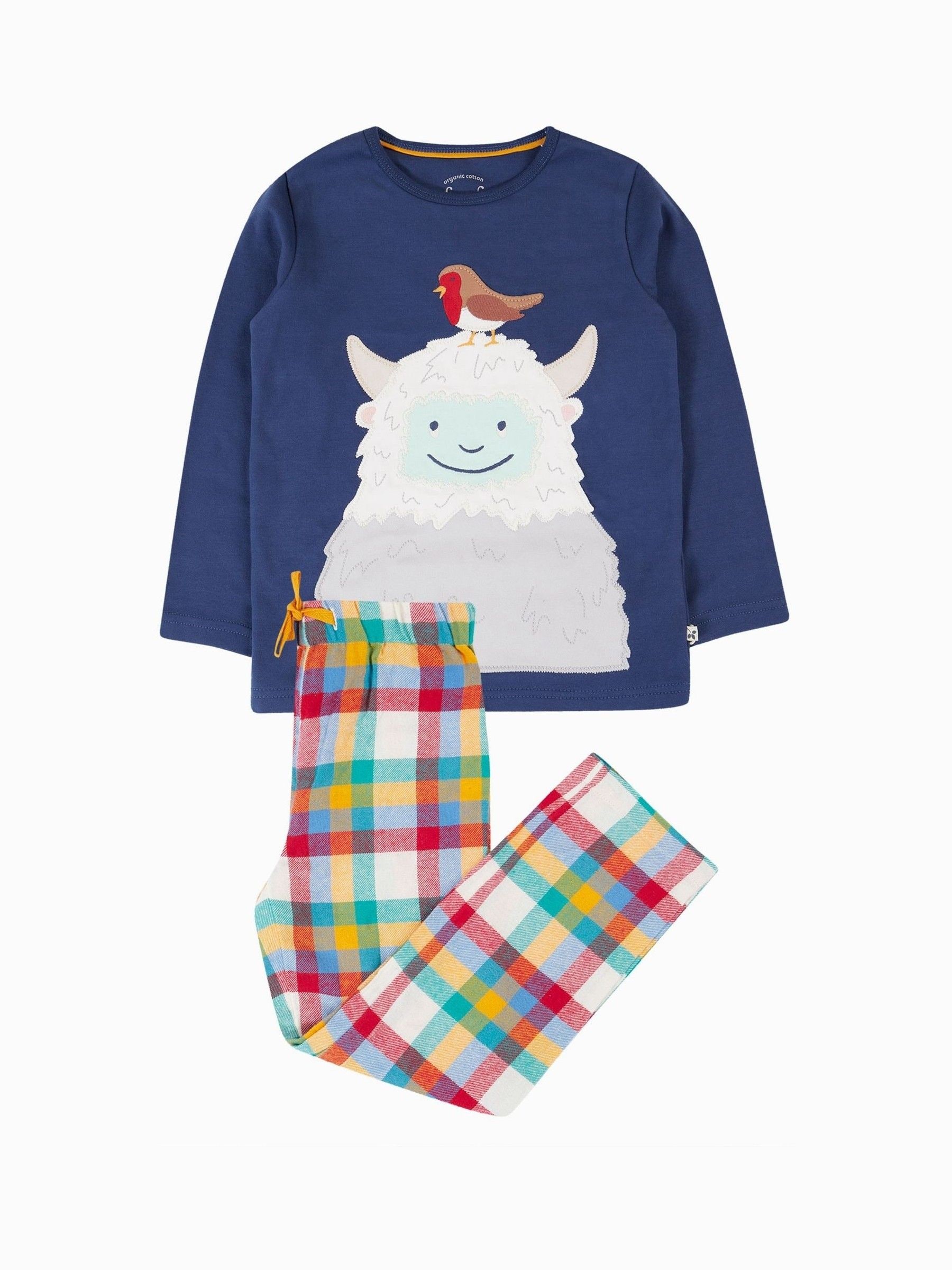 Frugi Blue Caden Check Christmas Pyjamas