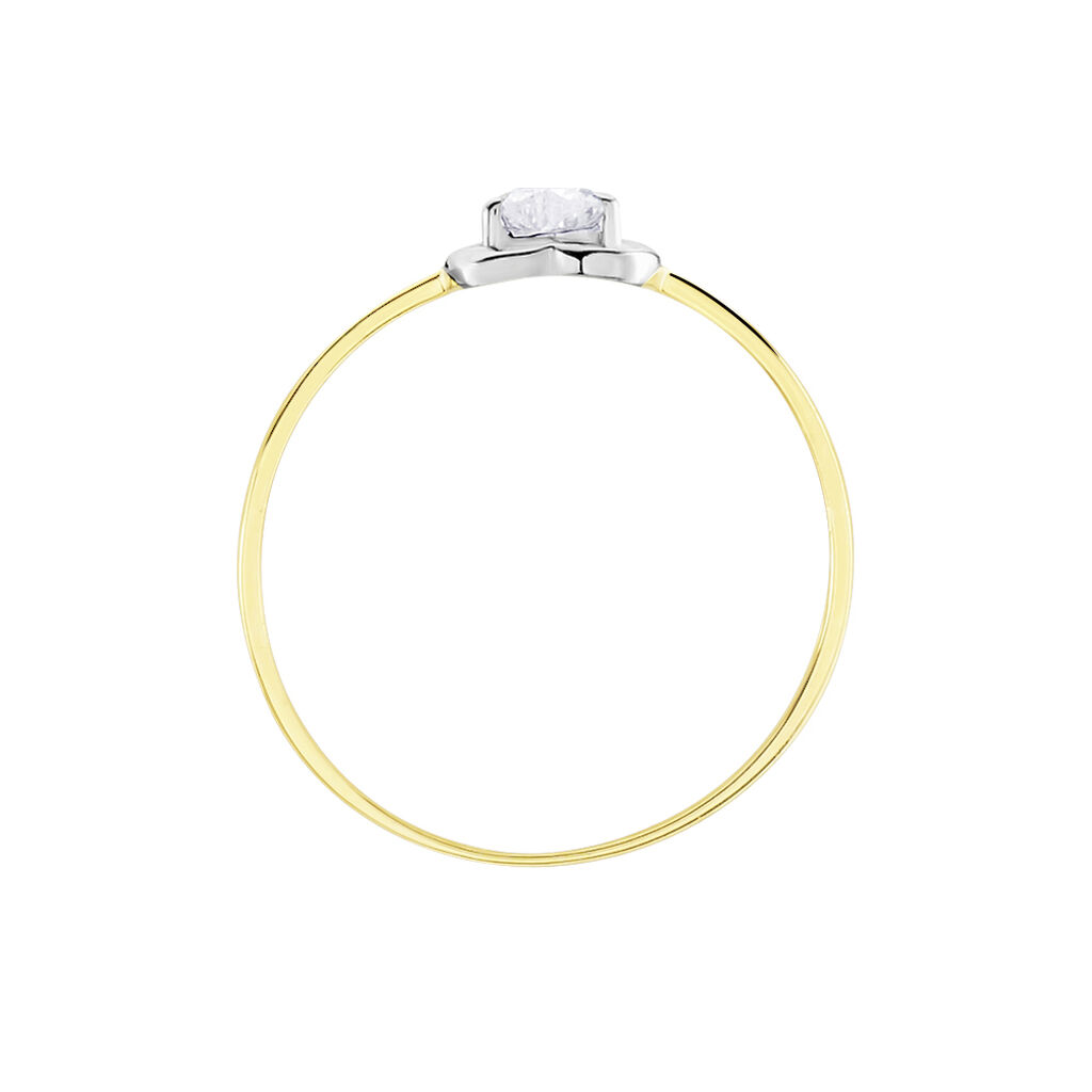 Bague Or Bicolore Goulvena Oxyde De Zirconium