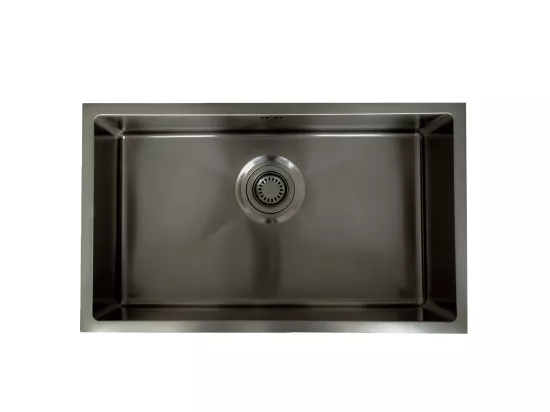 Luisa évier 1 grande cuve seule 76x45 en inox gris gun métal - Essebagno