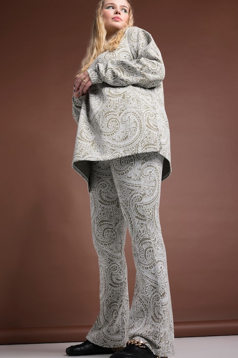 Schlaghose, Leggings, Glitter-Paisley, Elastikbund
