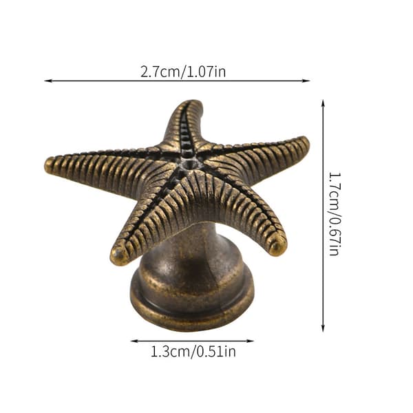 INF 10-Pack antikke messing skapknapper, enkelthulls skuffetrekk  Sea Star