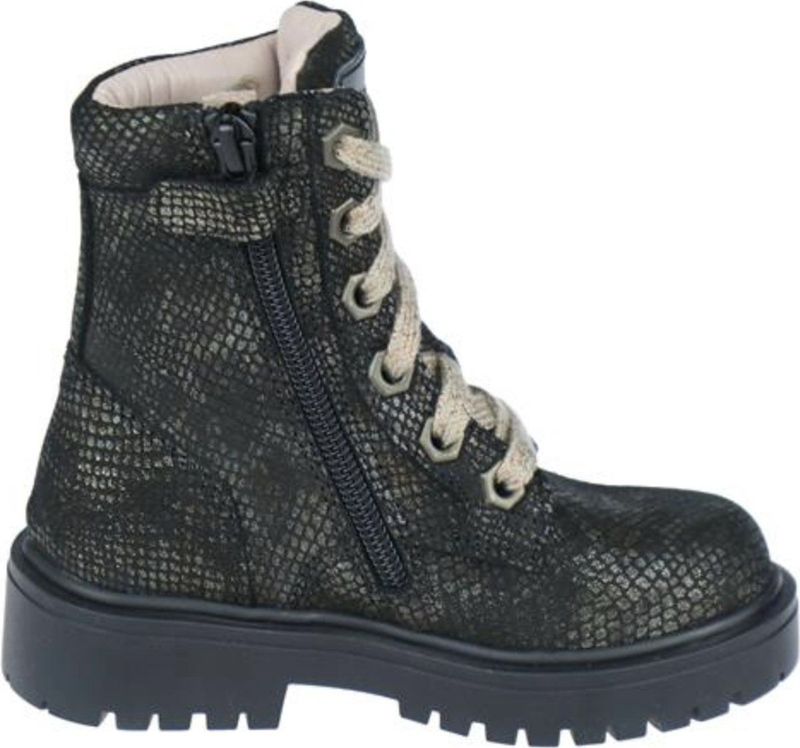 Twins - Sanne Stark - Bikerboot - Donkerbruin - Leer - Rubber zool