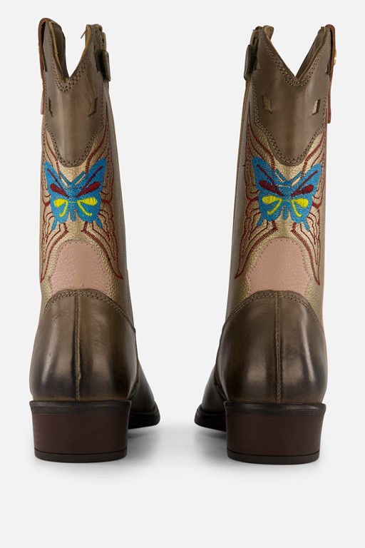 Develab Cowboylaarzen groen Leer