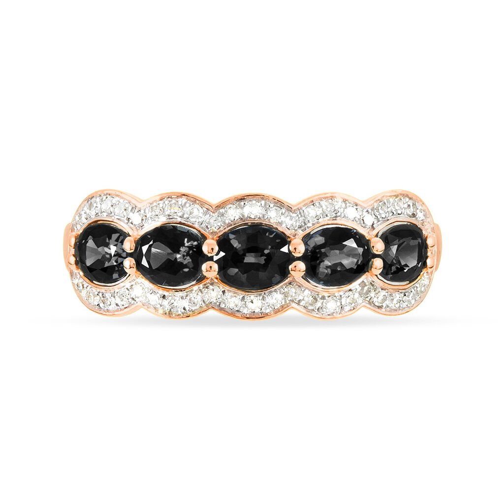 Bague Margaux Or Rose Onyx Et Diamant
