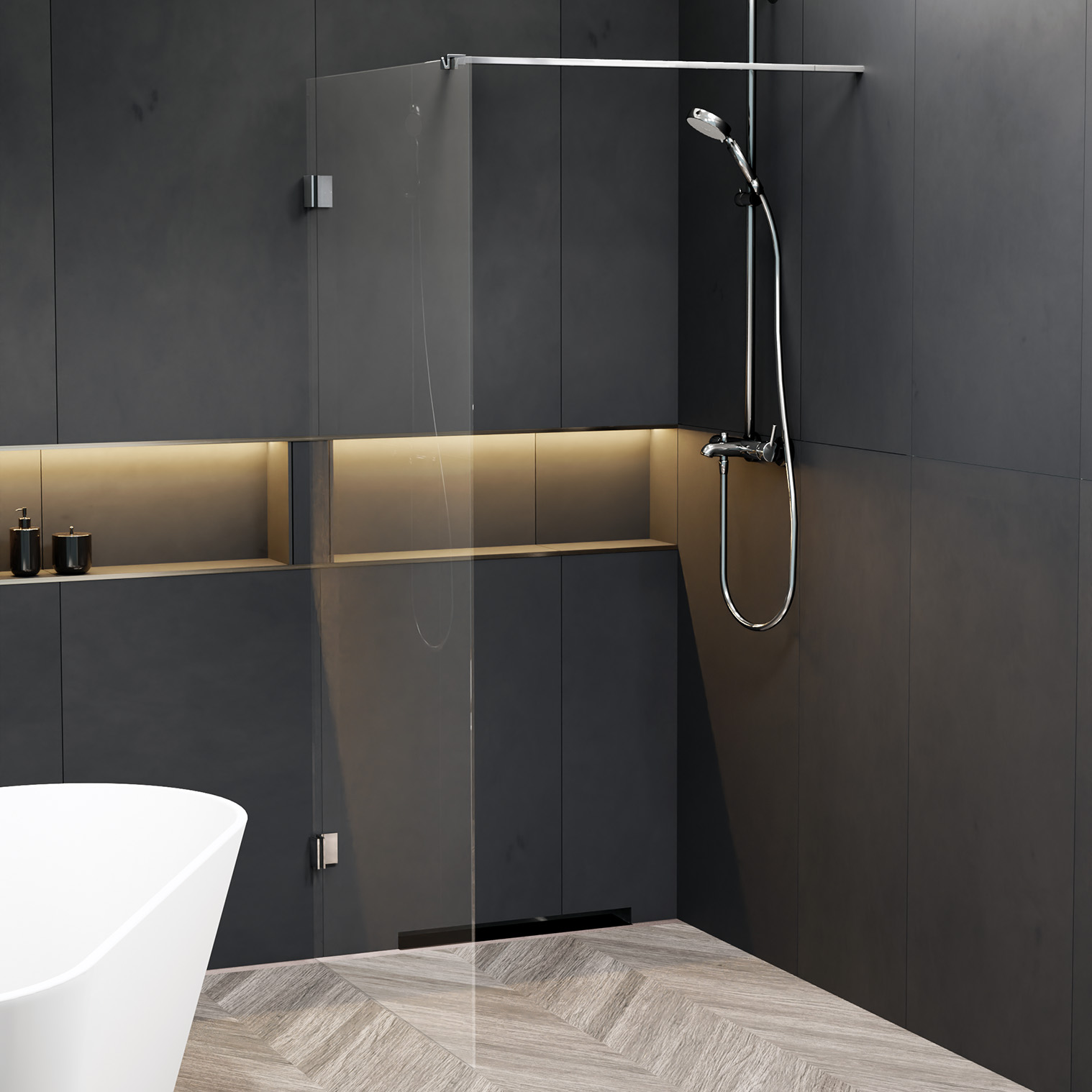 Riho Scandic X400 inloopdouche 85cm chroom