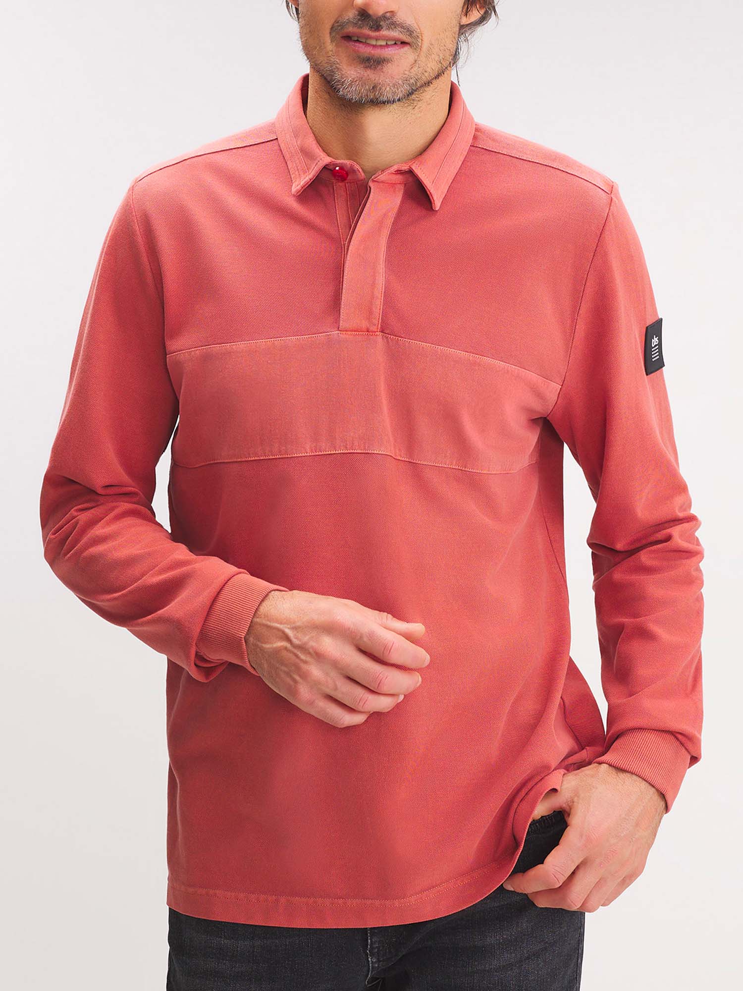 Polo Homme Manches Longues Orange