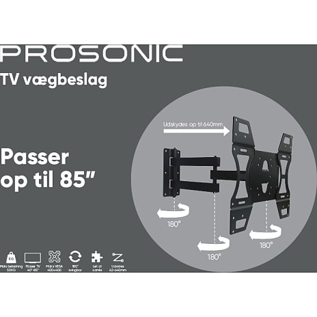 Prosonic PRO0158 drejbar TV vægbeslag 40