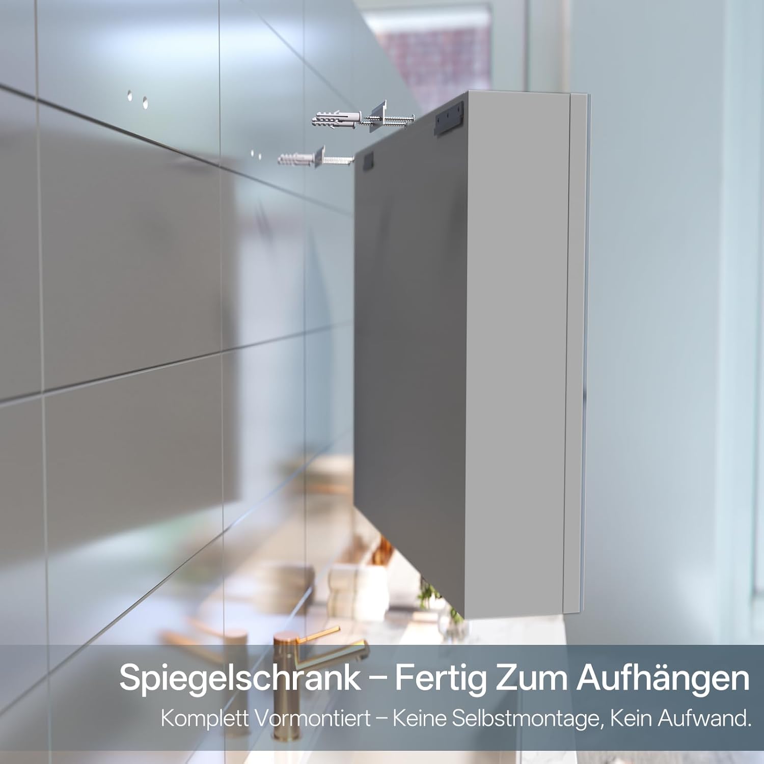 HySail Spiegelschrank Bad mit Beleuchtung, Dimmbare Helligkeit & 3 Farbtemperaturen, 100x70x14 cm Badezimmer Spiegelschrank mit Touch-Schalter, Anti-Beschlag & Steckdose, Komplett Vormontiert