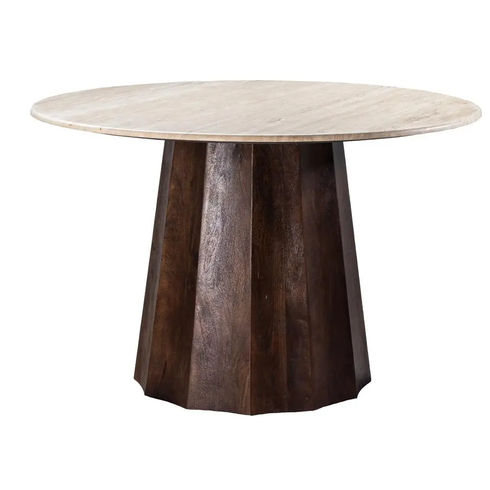 Eettafel Travertin Ø150cm - Japandi Stijl - Tafel Lucio