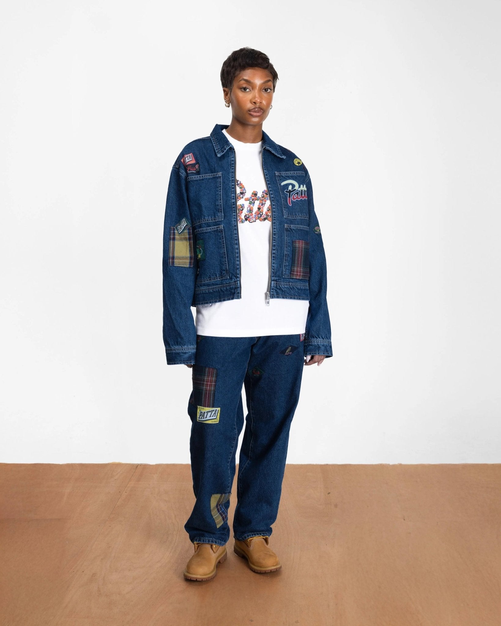 Patta Whole Lotta Labels Denim Jacket (Light Blue Denim)