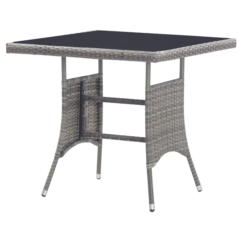 vidaXL - Tuintafel - Grijs - Poly rattan - 80 x 80 x 74 cm