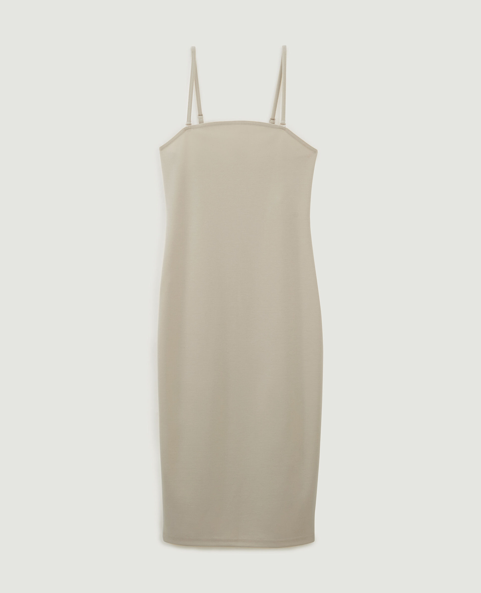 Robe moulante midi - Beige