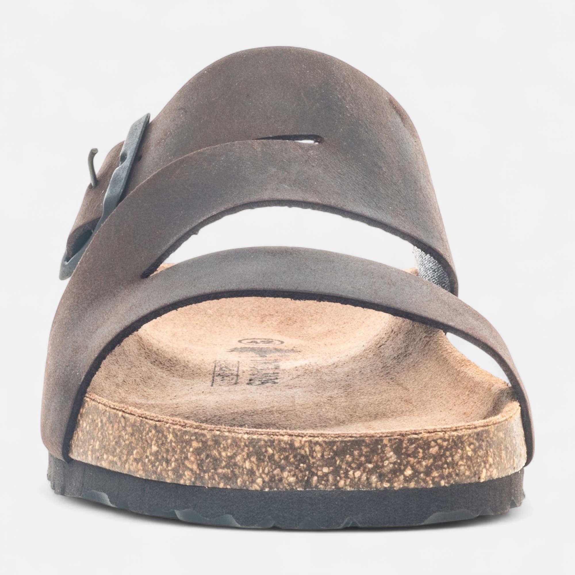 Mules semelle liège Homme en cuir marron