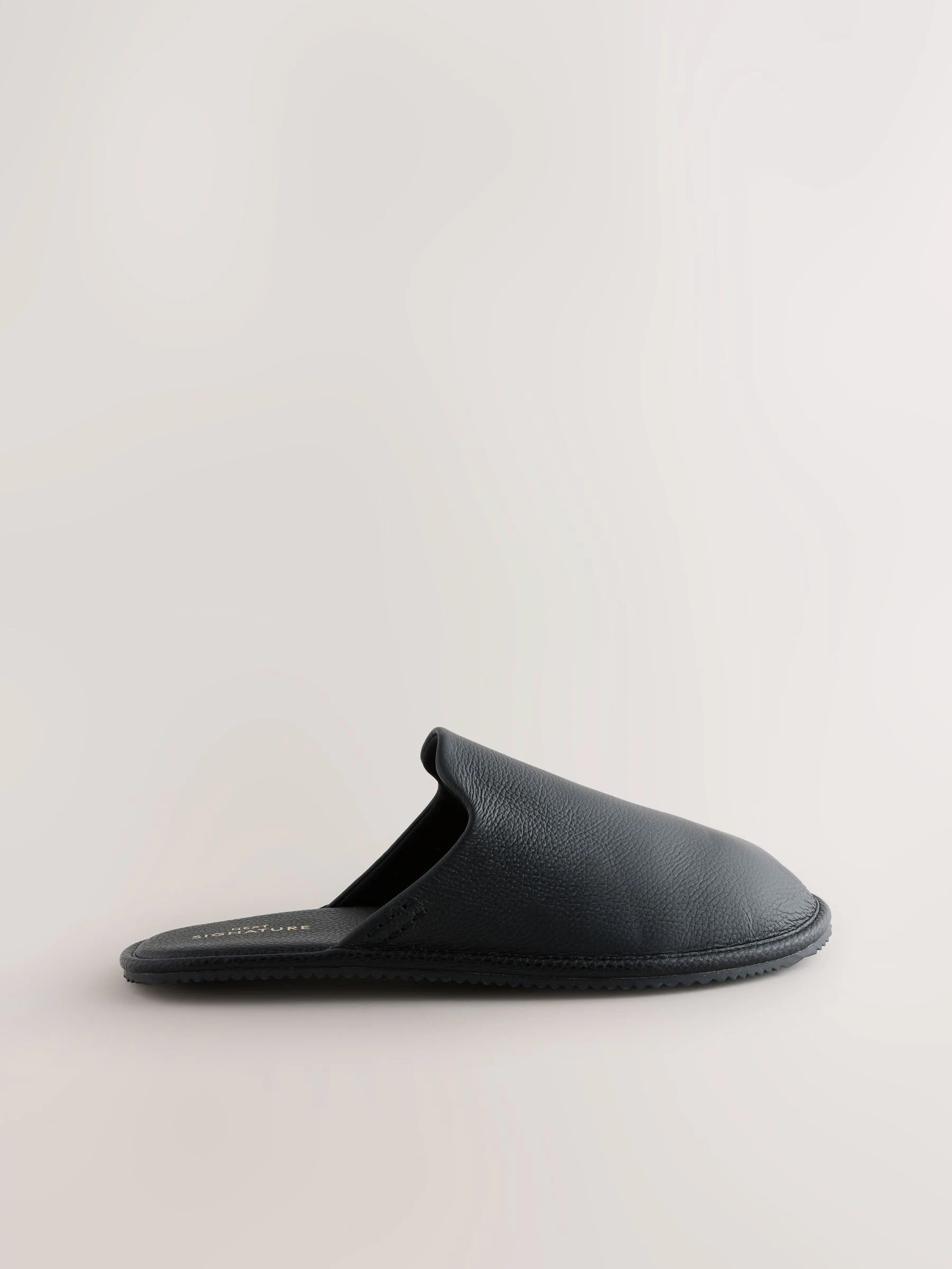 Zwart - Signature Leather Mule Slippers