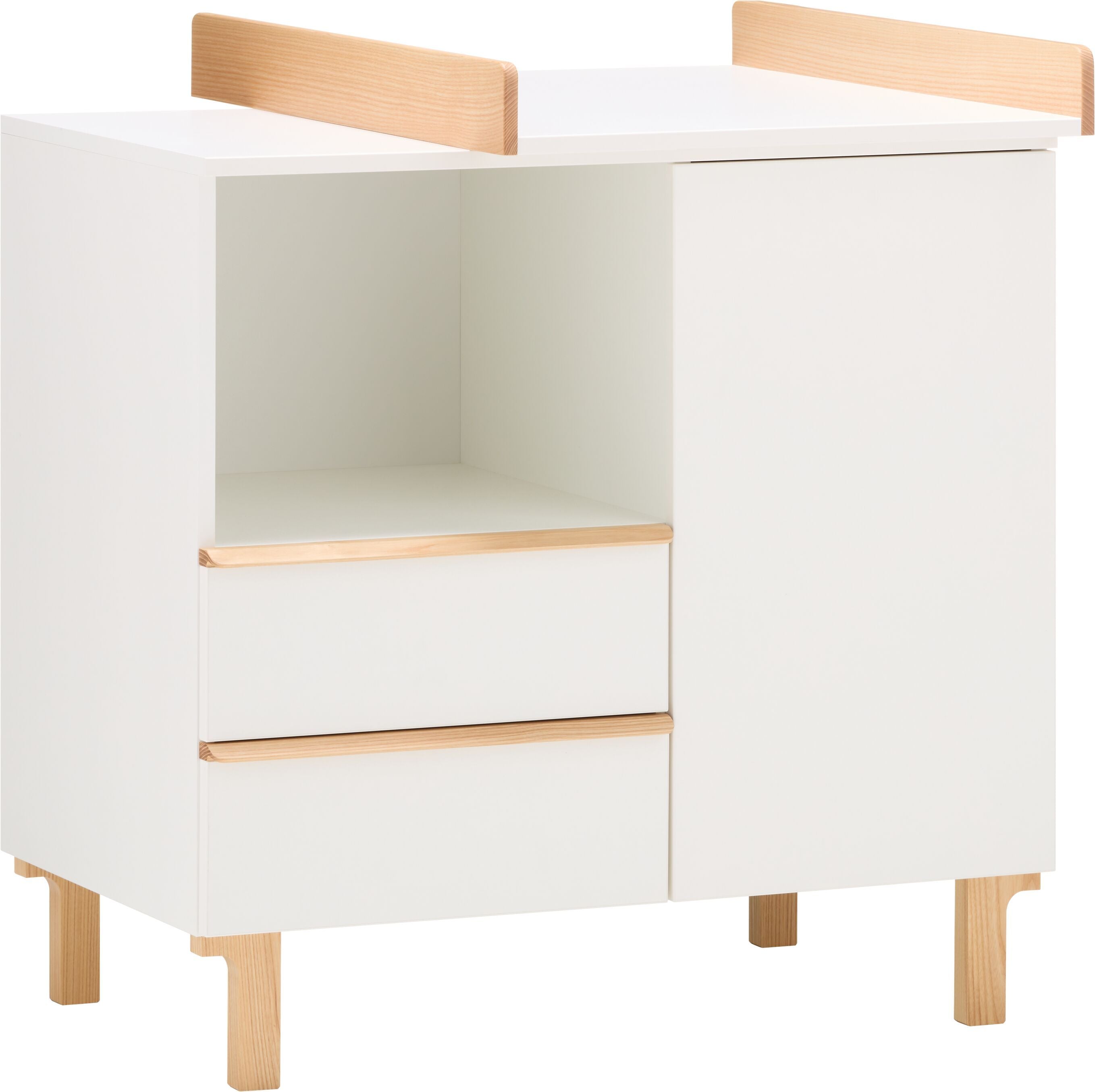 NIDO Wickelkommode - Weiss lackiert / B: 90.0 cm x T: 75.0 cm x H: 97.5 cm