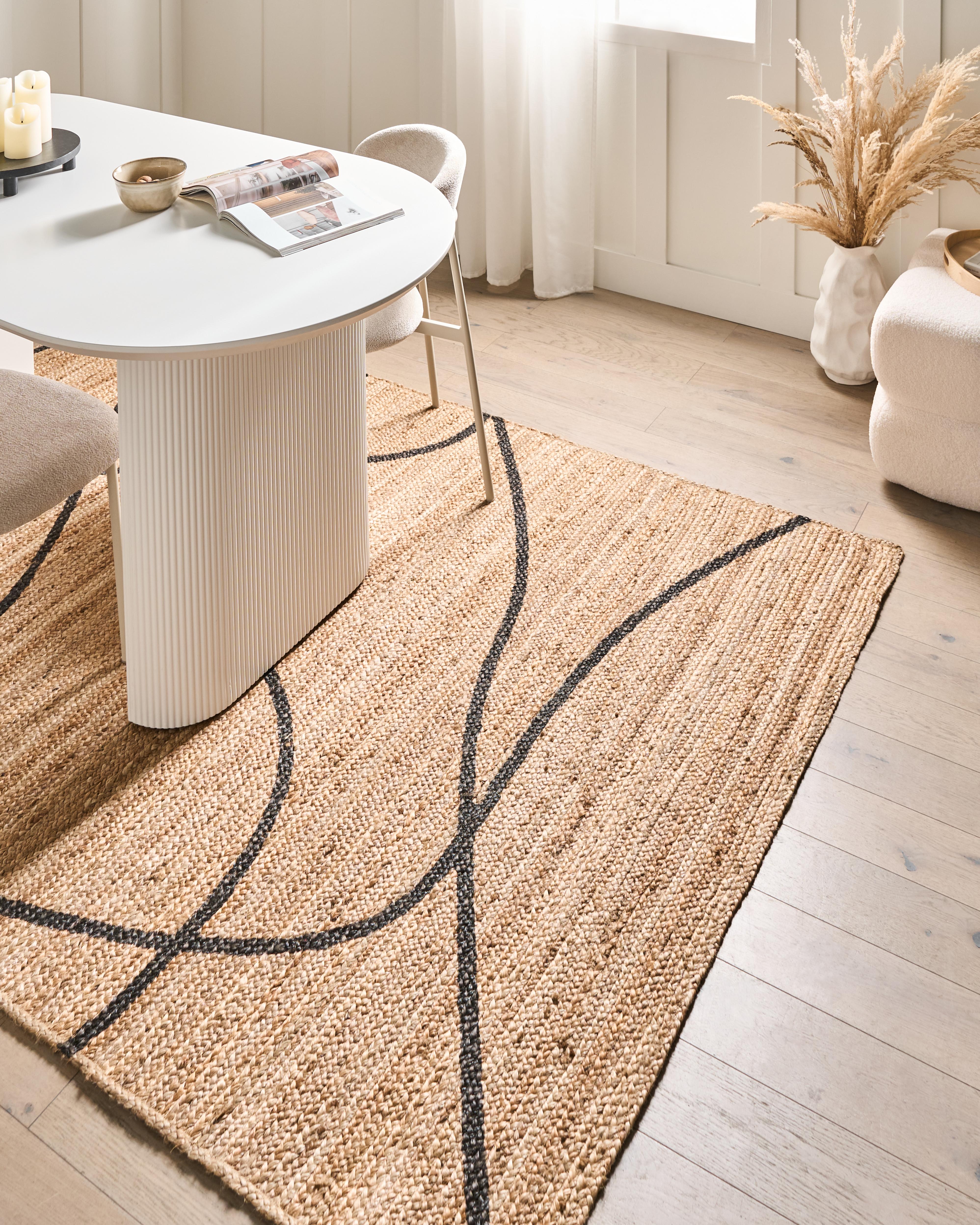 Vloerkleed GHOTA Beige 160 x 230 cm Jute