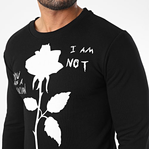 Sweat Crewneck LL111 Noir Floral