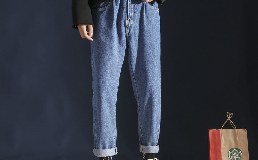 Wewewow - Mid Rise Cropped Straight Leg Jeans