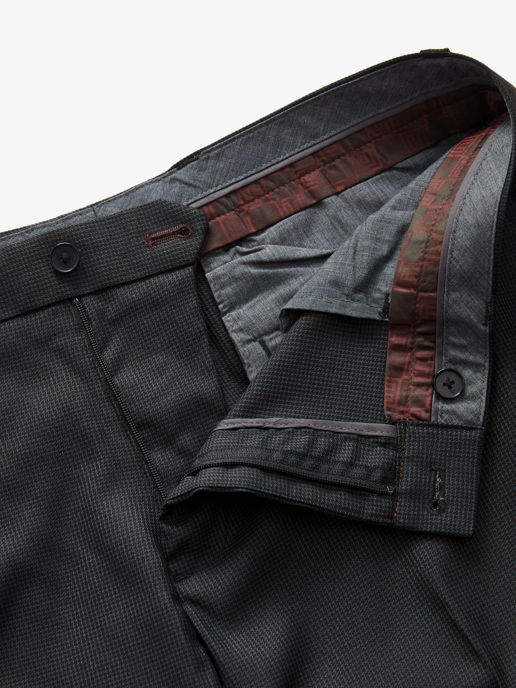 Zwart - Slim Fit - Modieuze broek met textuur