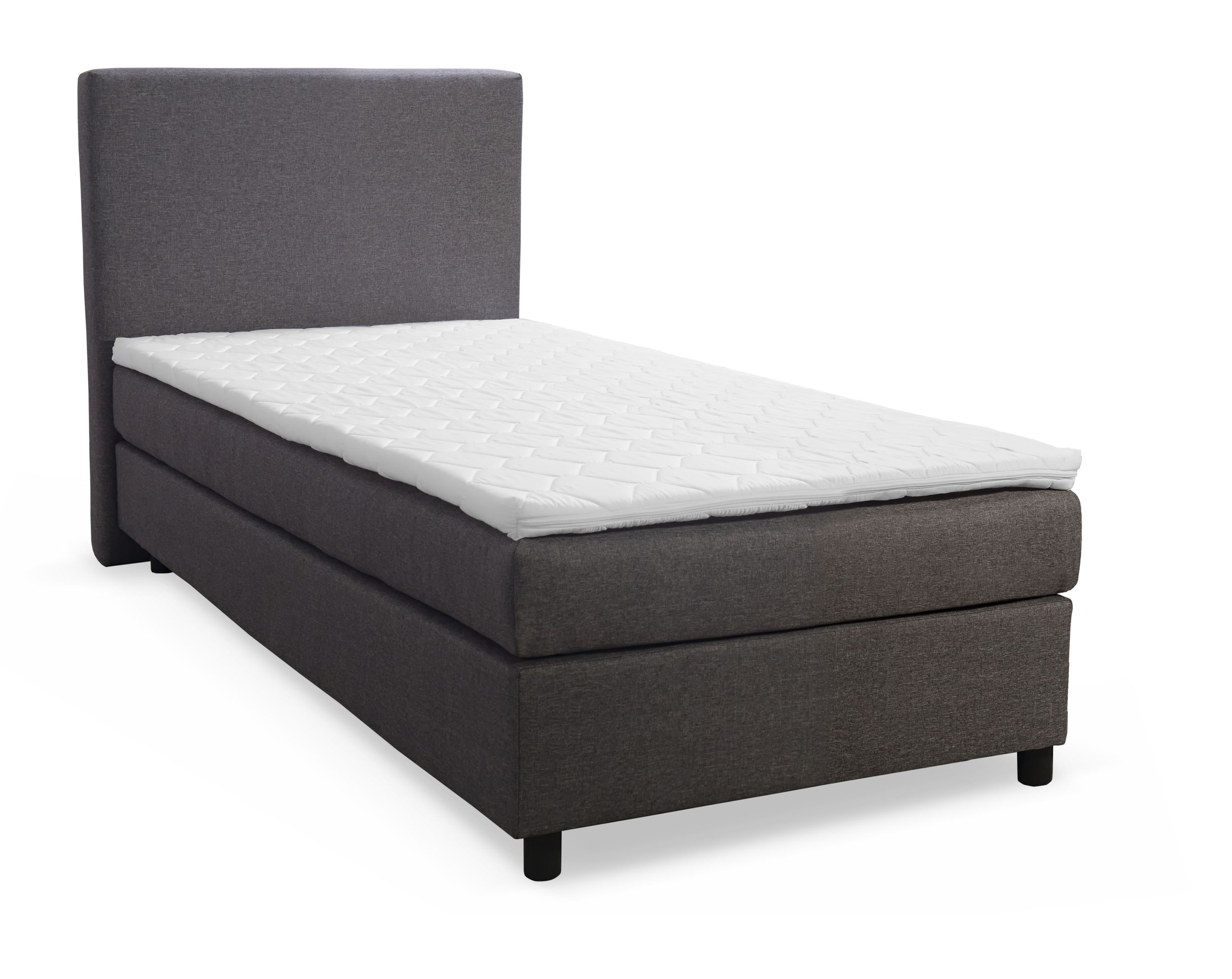 Boxspringbett Hotelbett 90x200 Bonellfederkern Bett mit Topper Paxos II grau