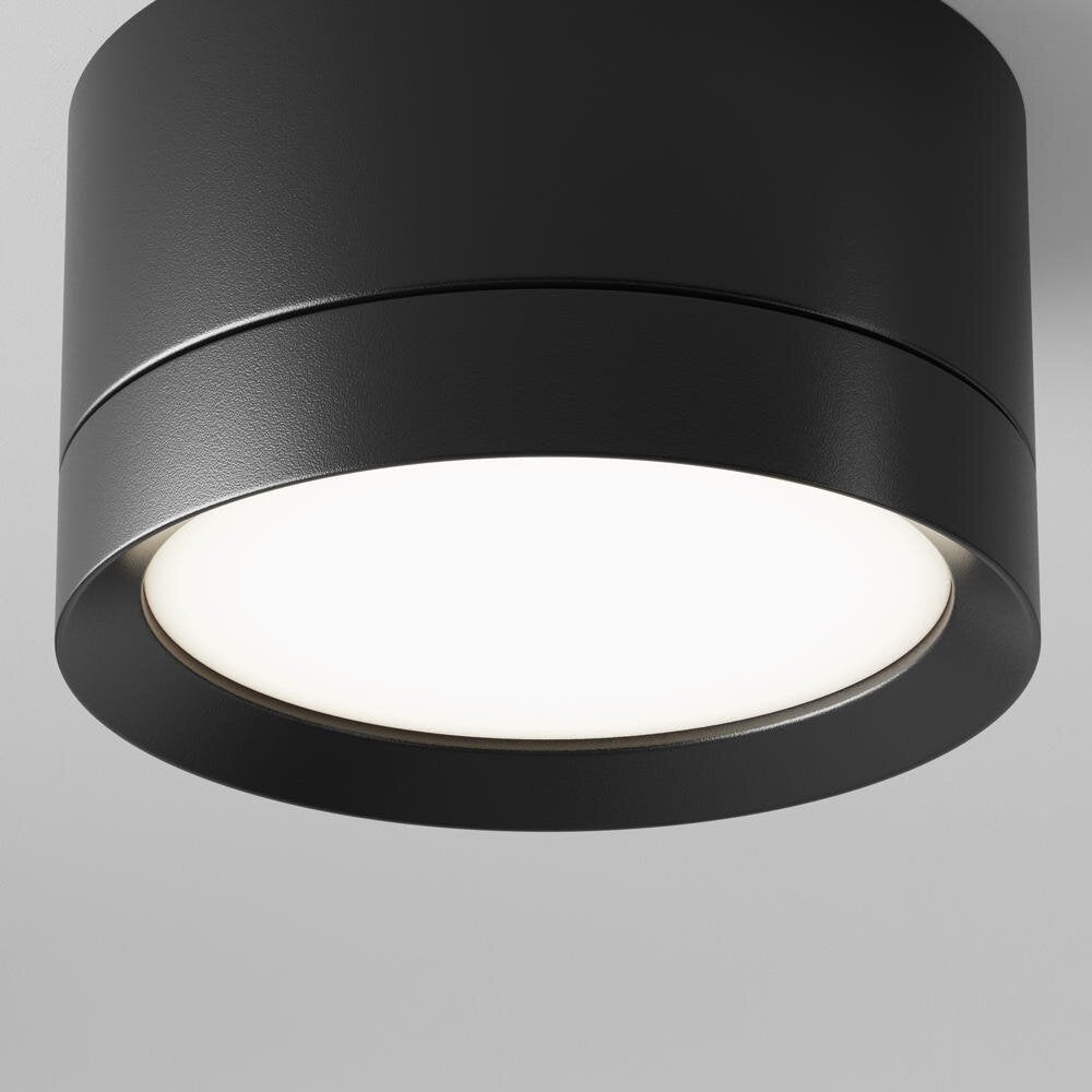 Hoop plafondopbouwlamp in zwart GX53 50mm