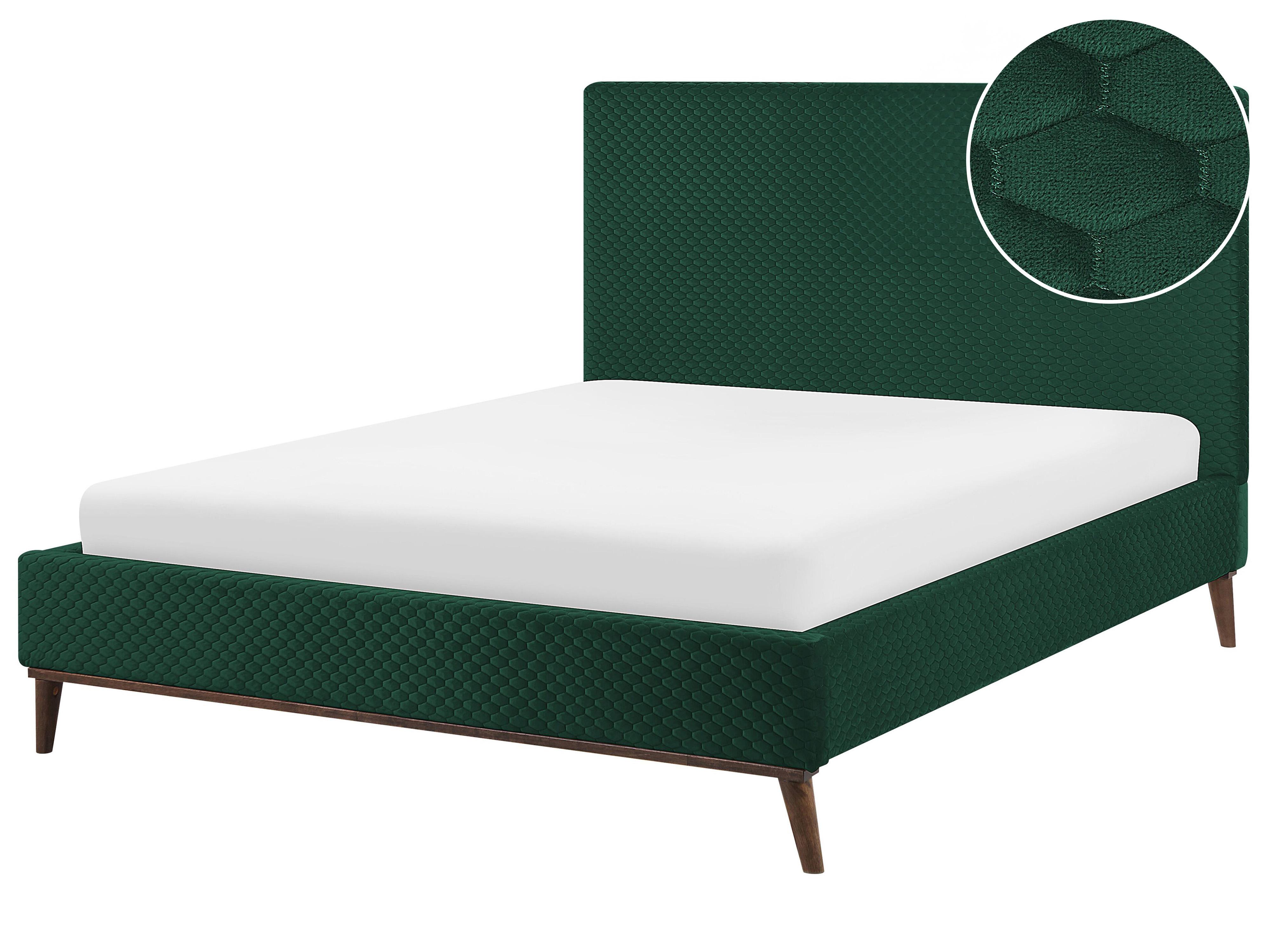 Bed Fluweel BAYONNE 140 x 200 cm Donkergroen