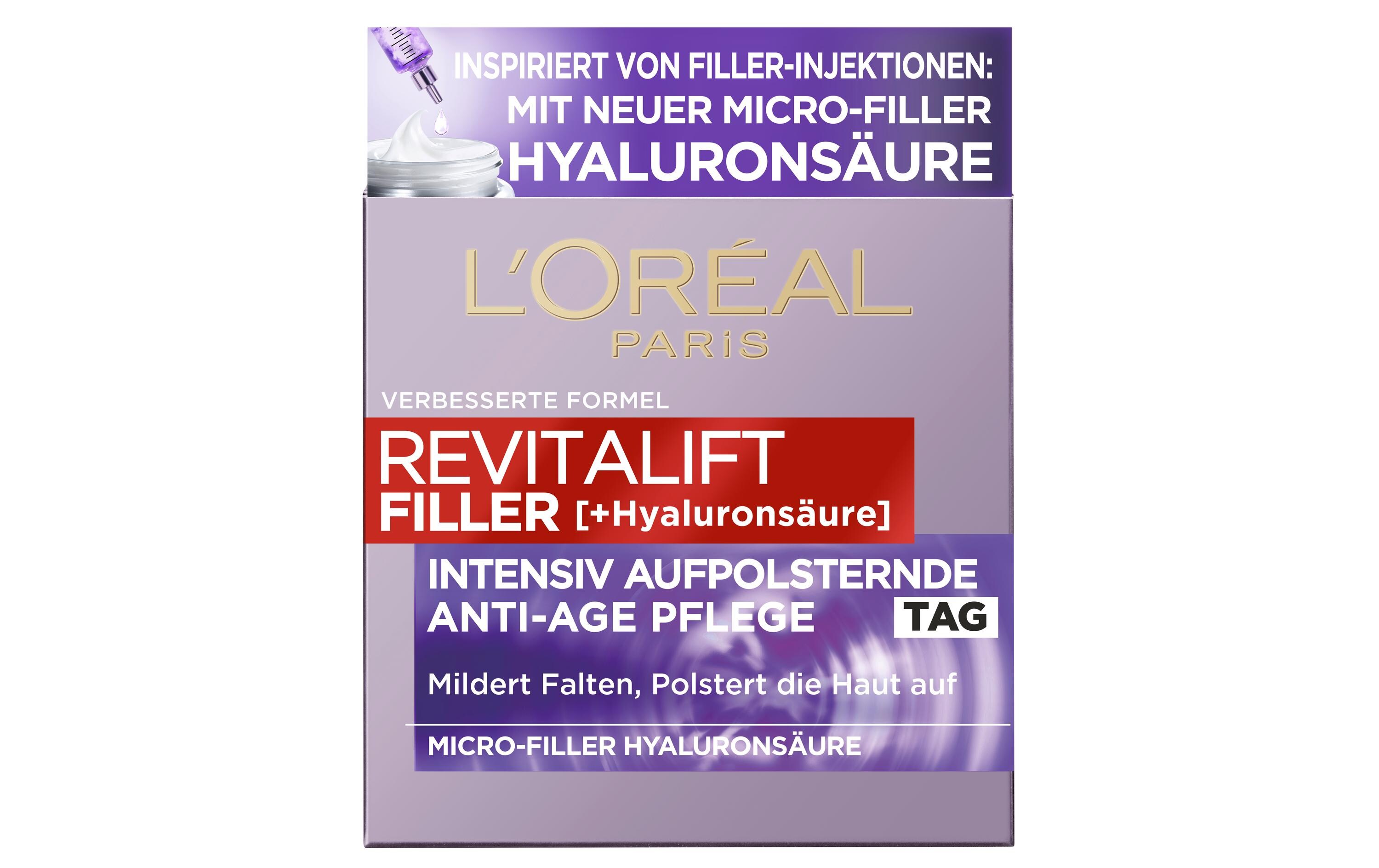 Tagescrème Revitalift Filler +Hyaluronsäure 50 mlIntensiv aufpolsternde Anti-Age Tagespflege