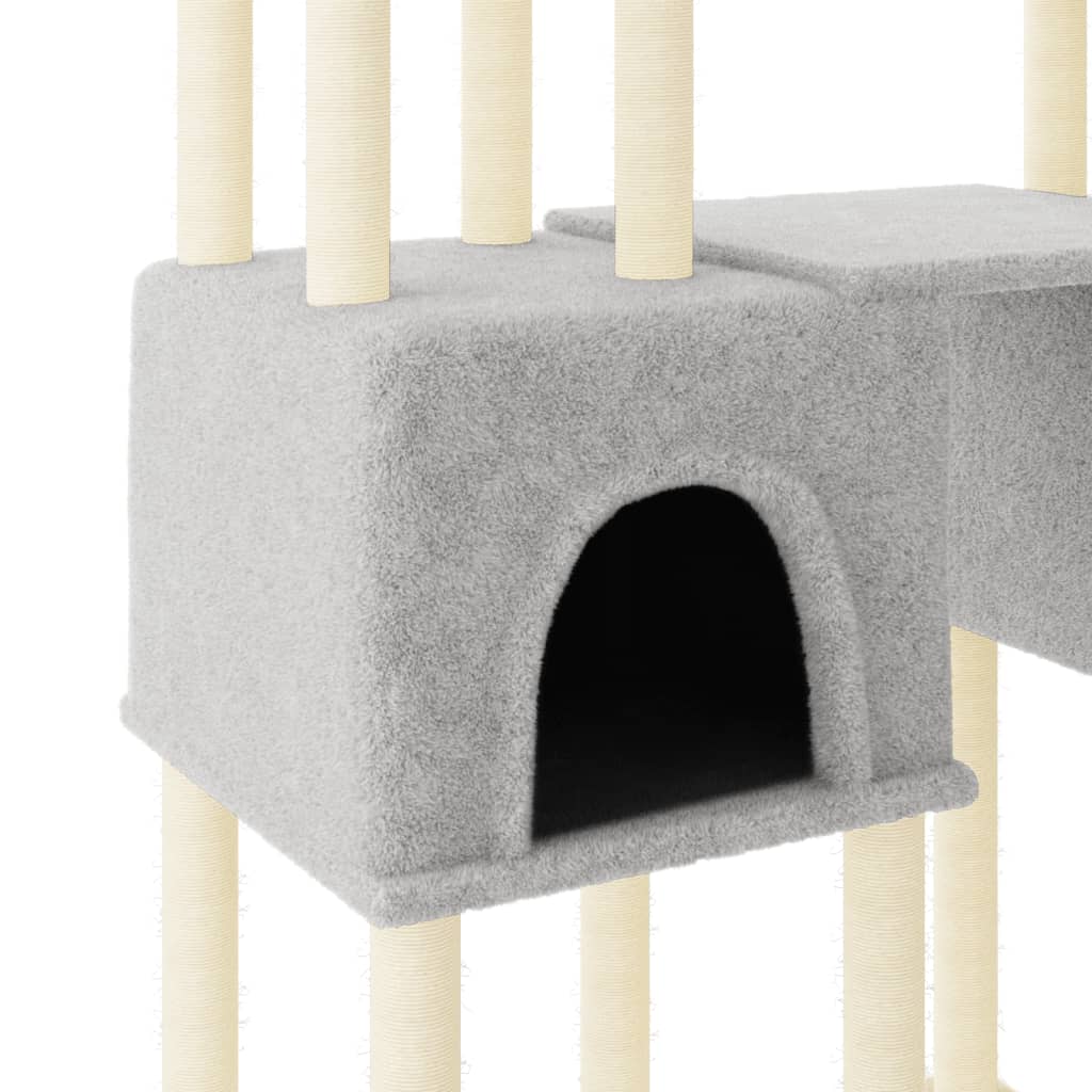 Arbre à chat avec griffoirs en sisal gris clair 199 cm