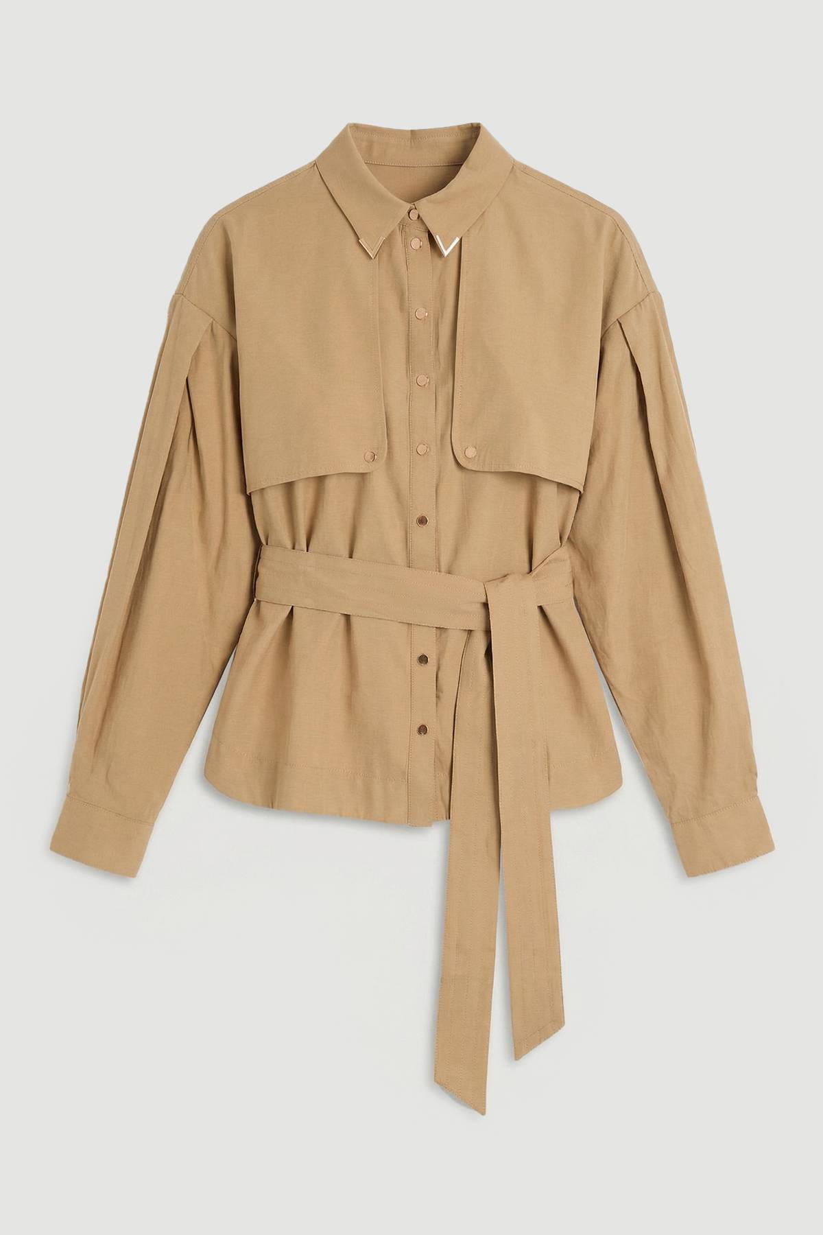KarenMillen Chemise Grande Taille En Sergé De Cupro Style Utilitaire