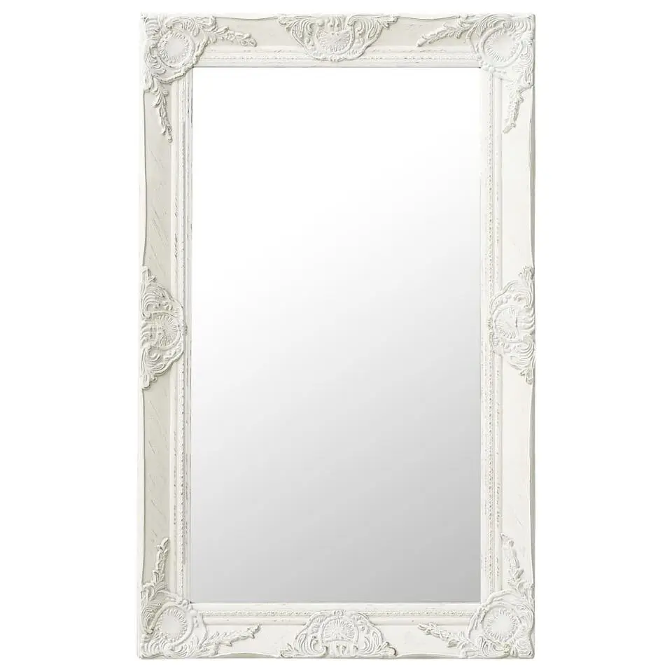 vidaXL - Wandspiegel - Wit - Hout - 50 x 80 cm