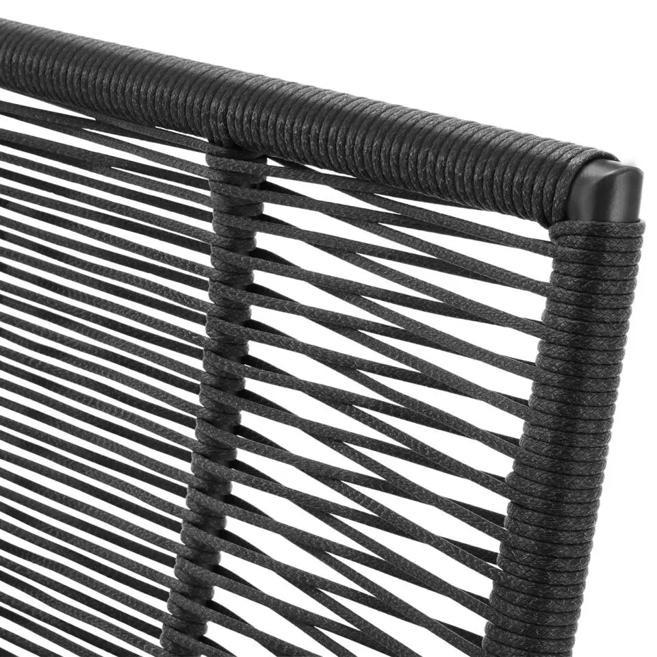 tectake Loungestoelen set Sundo in touwdesign, Antraciet