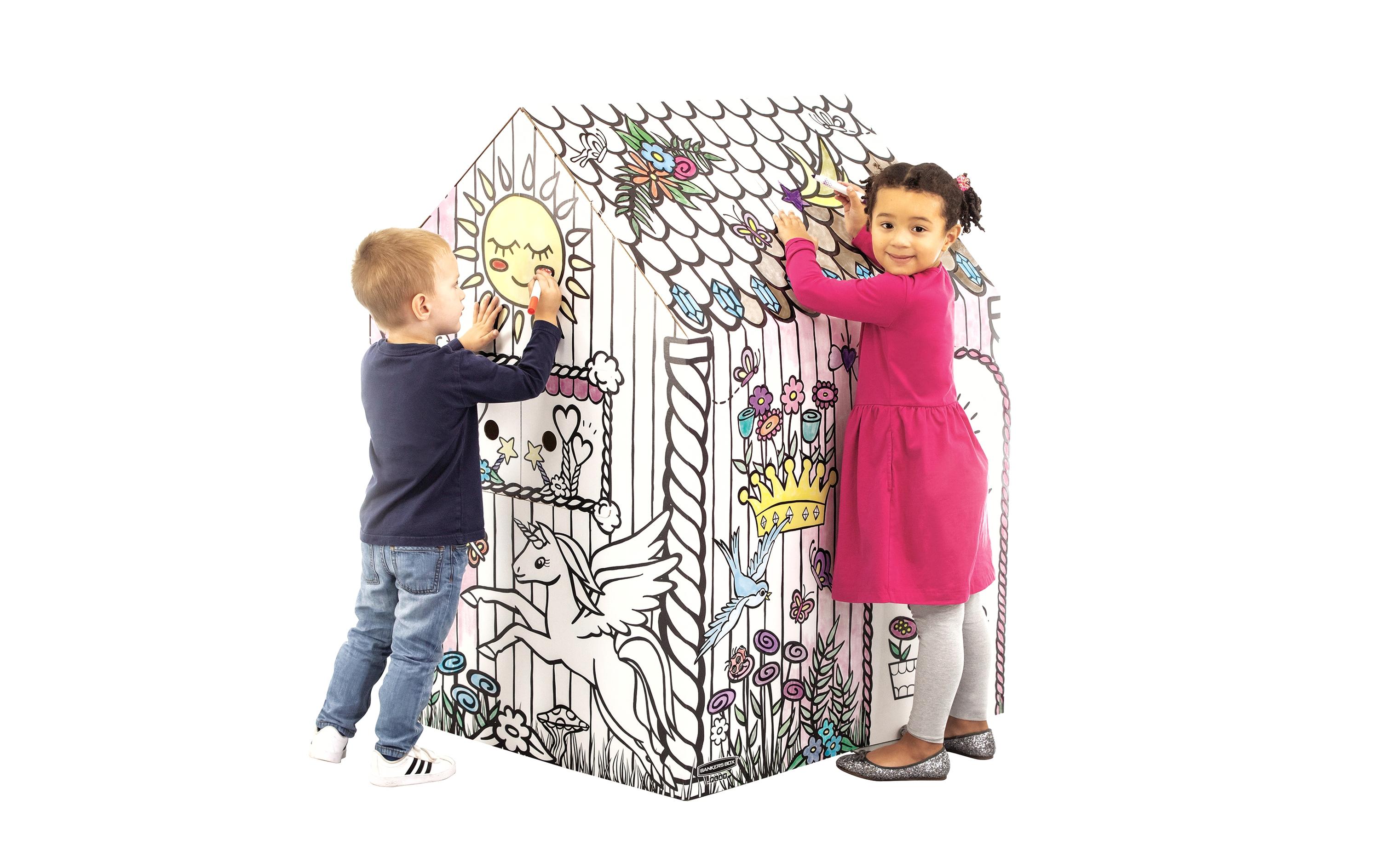 Ausmal-Spielhaus Einhorn 121.3 x 96.5 x 81.3 cmSpielhaus zum Ausmalen