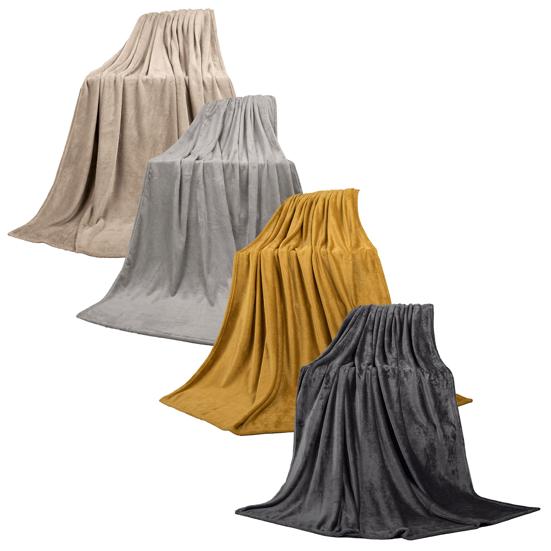 Wohndecke XXL - farblich sortiert - Cashmere Soft Touch - 220x240 cm