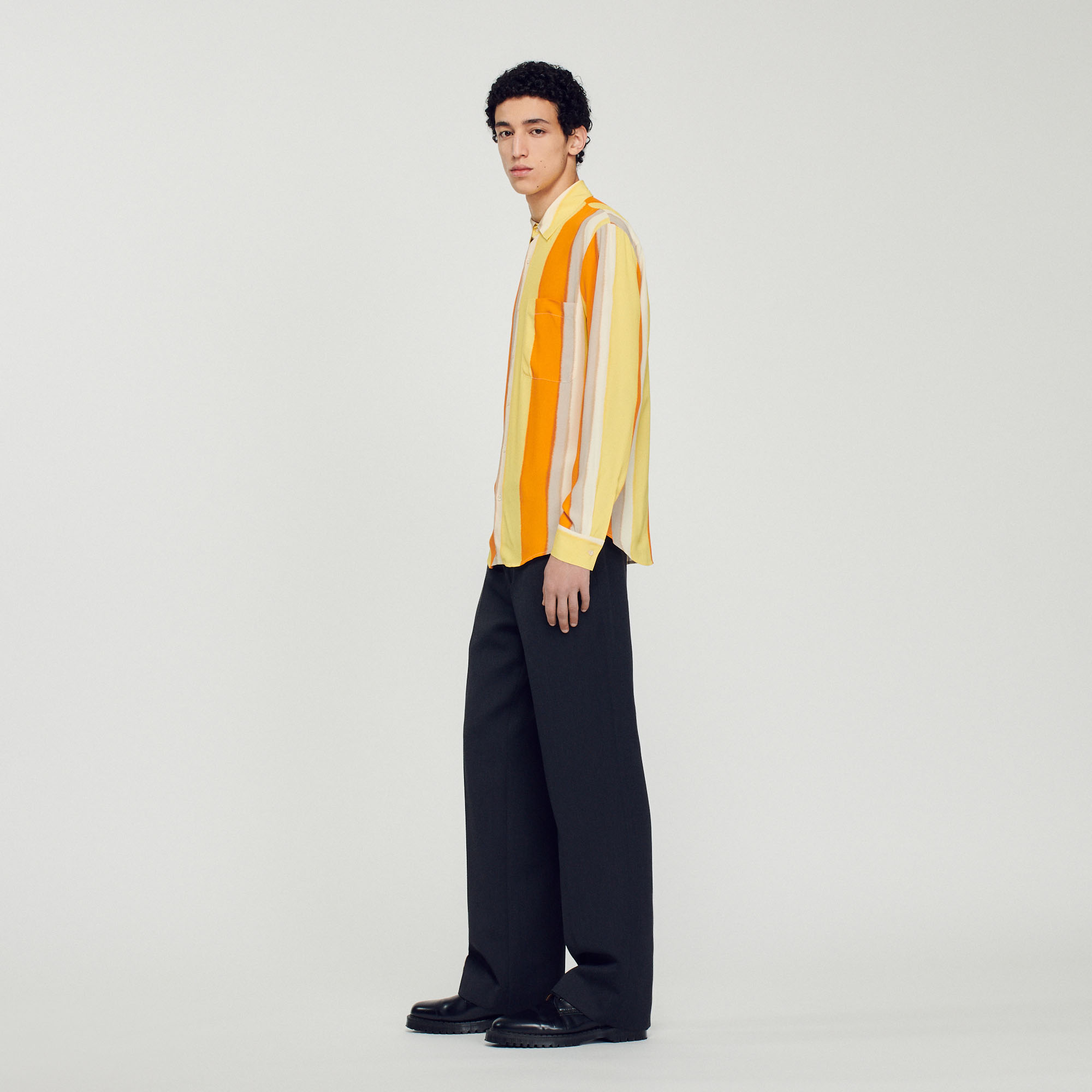 Chemise fluide rayee manches longues