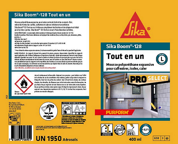 Mousse expansive Sikaboom 128 tout en un 400ml