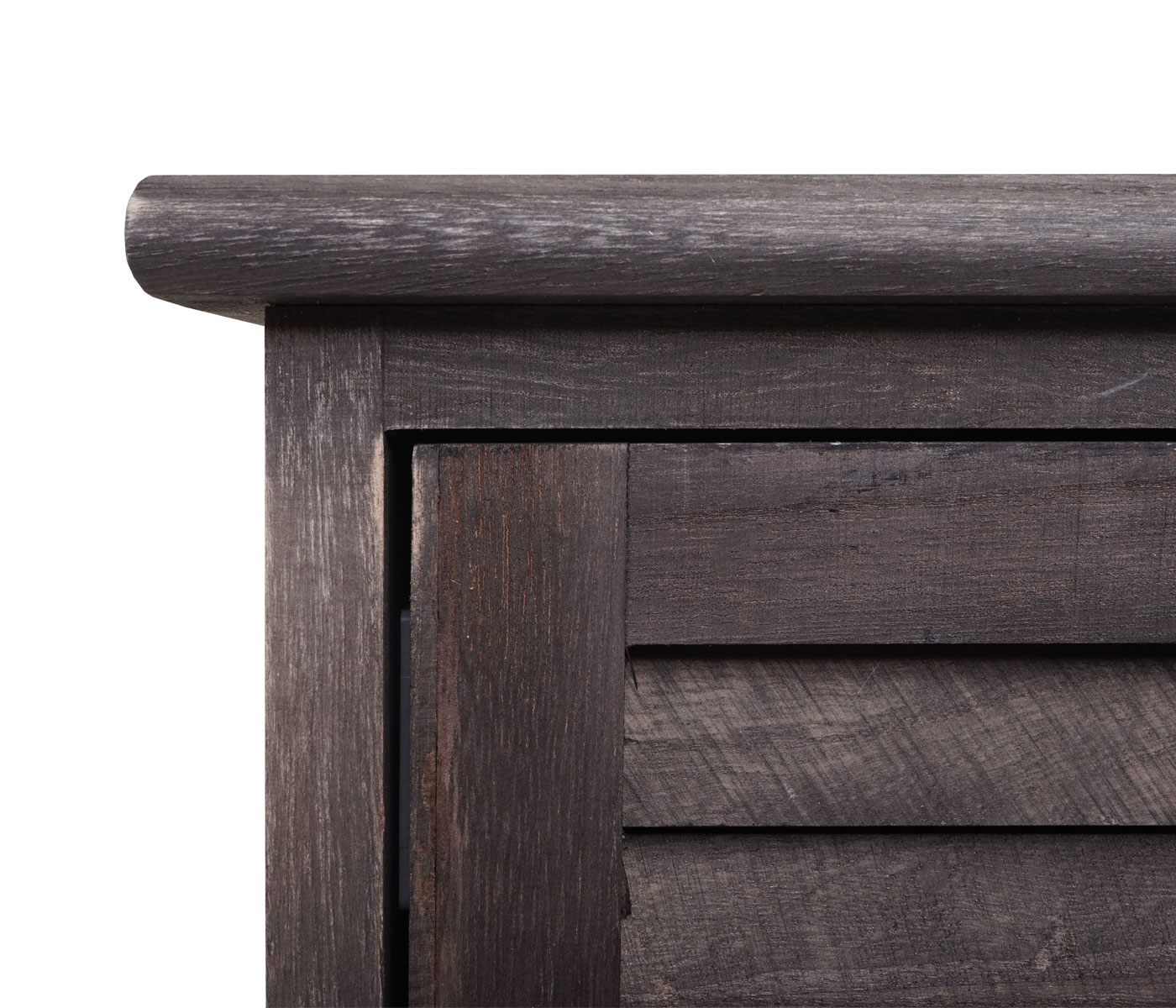 Badezimmerkommode MCW-H20, Badezimmer Schrank Badschrank Badregal, 120x27x29cm Massiv-Holz ~ shabby grau-braun