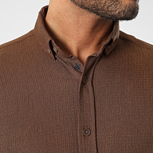 Chemise Manches Longues Marron