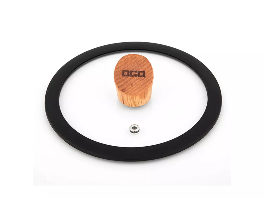 Ogo Living - Couvercle Ector 16cm En Verre Avec Poignee En Bois