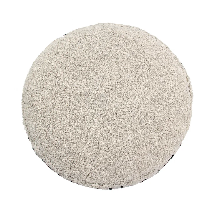 Lorena Canals - ABC Pouf, Ø 70 cm, natur / schwarz