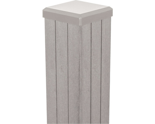 GroJa Merano BPC poortpaal inclusief afdekkap voor betonneren, gewapend staal, 7 x 7 x 240 cm, tweekleurig zand