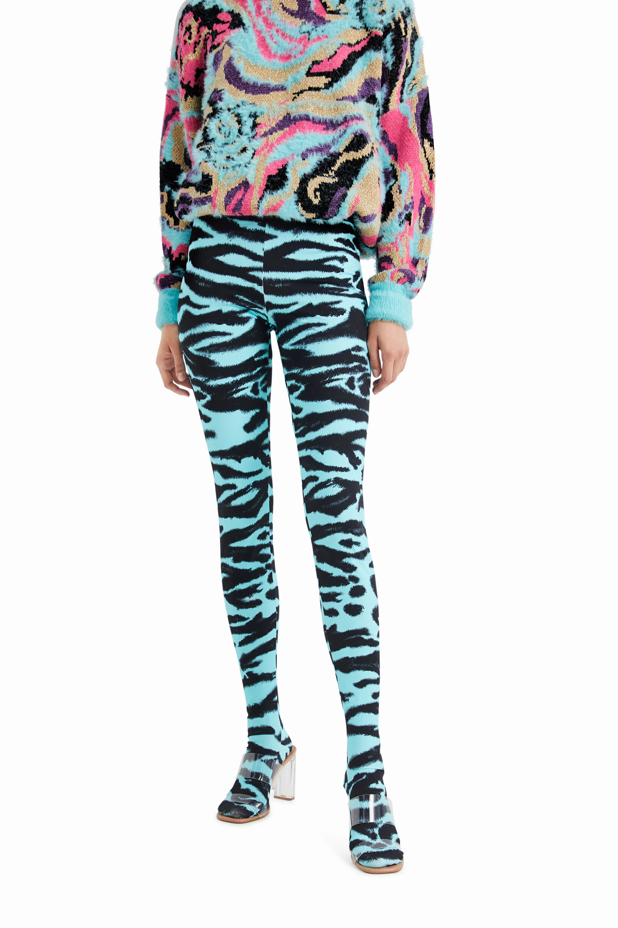 Legging justa com estampa animal