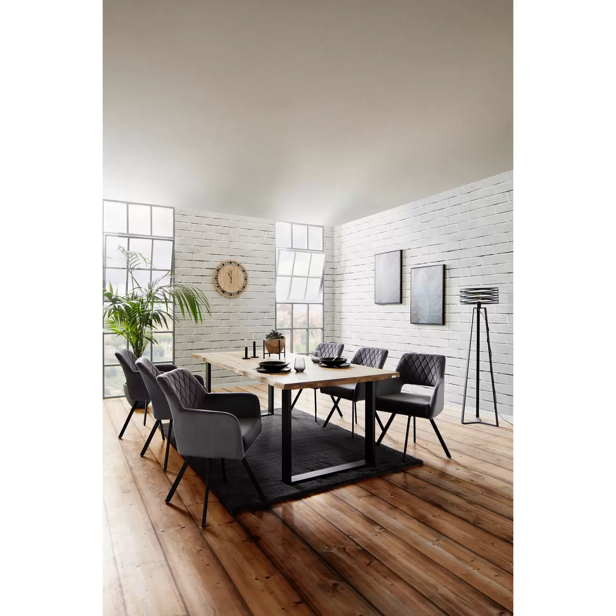 Esstisch James Wood 220 schwarz,Eiche